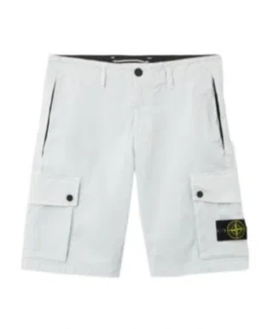 Stone Island Slim-fit Cargo Bermuda Shorts With Zip Pockets In Blue