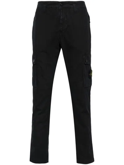 STONE ISLAND STONE ISLAND SLIM FIT CARGO PANTS "OLD" TREATMENT IN BRUSHED COTTON CANVAS