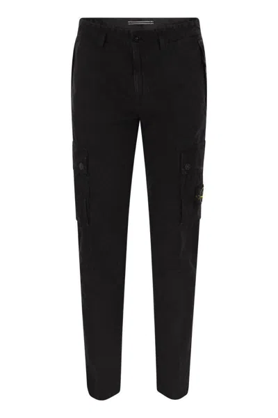 Stone Island Slim-fit Cargo Trousers In Black