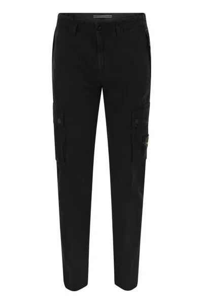 Stone Island Slim-fit Cargo Trousers In Black