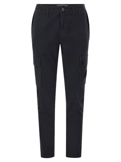 Stone Island Slim Fit Cargo Trousers In Black