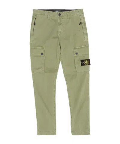 Stone Island Slim-fit Cargo Trousers With Zip Pockets In Green