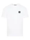 Stone Island Slim Fit Cotton Jersey T-shirt With Compass Patch Clothing In White