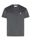 Stone Island Slim Fit Cotton Jersey T-shirt With Compass Patch Clothing In Gray