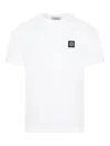 Stone Island Slim Fit Cotton Jersey T-shirt With Compass Patch Clothing In White