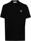 Stone Island Mens Black Brand-patch Regular-fit Stretch-cotton Polo Shirt Xl In Animal Print
