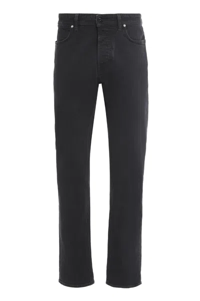 Stone Island Slim Fit Denim Research Jeans With Five Pockets In Black
