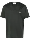 Stone Island Compass-patch Cotton T-shirt In Grey
