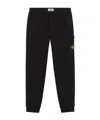 Stone Island Cotton Fleece Sweatpants With Elasticated Waistband In Black