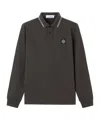 Stone Island Slim-fit Long-sleeve Polo Shirt With Stripe Details In Green