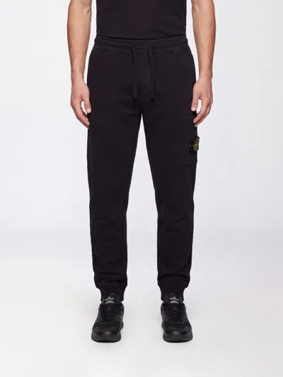 Stone Island Slim Fit Organic Cotton Cargo Trousers With Logo In Blue