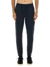 Stone Island Elastic Waistband Ribbed Cuffs Side Pocket In Blue