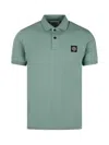Stone Island Logo-patch Cotton Polo Shirt In Green