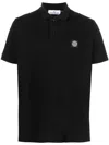 Stone Island Black Piquet Polo Shirt In Black