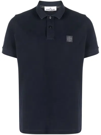 Stone Island Slim Fit Short Sleeve Polo In Blue