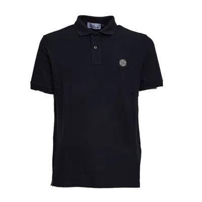 Stone Island Slim Fit Short Sleeve Polo For Men In Blue