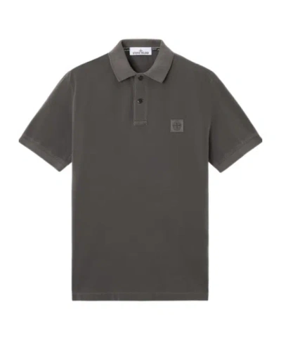 Stone Island Slim Fit Short-sleeve Polo Shirt In Gray