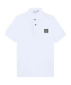 Stone Island Slim-fit Short-sleeve Polo Shirt With Compass Patch In White