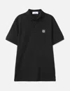 Stone Island Slim-fit Short-sleeve Polo Shirt With Compass Patch In Black