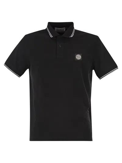 STONE ISLAND STONE ISLAND SLIM FIT SHORT SLEEVE POLO SHIRT WITH COMPASS PATCH