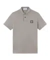 Stone Island Slim Fit Organic Cotton Piqué Polo With Compass Patch In Grey