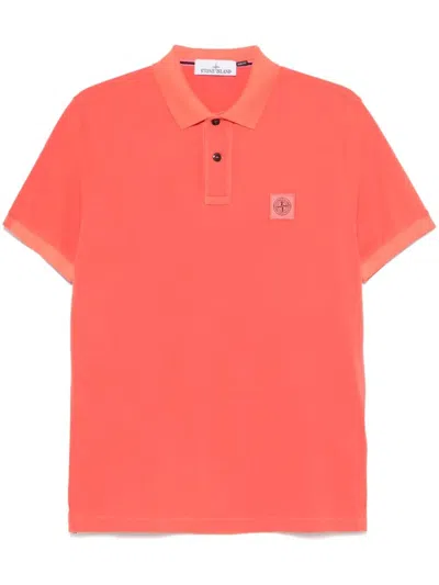 Stone Island Slim Fit Short Sleeve Polo In Orange