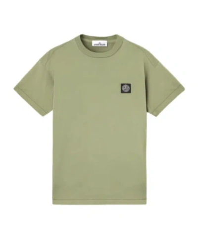 Stone Island Slim-fit Short-sleeve T-shirt With Compass Patch In Green