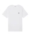 Stone Island Short-sleeved Crew Neck T-shirt With Subtle Emblem Patch In White