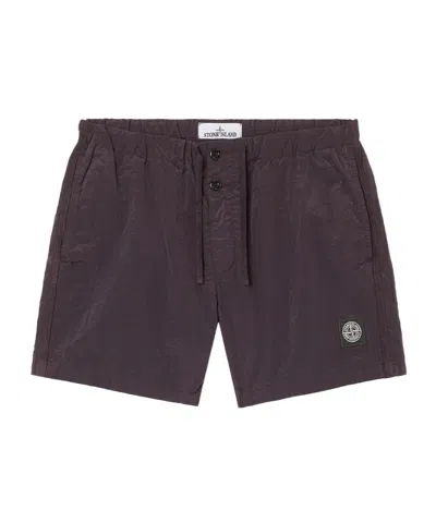 Stone Island Slim Fit Short Swim Trunks With Pockets In Red