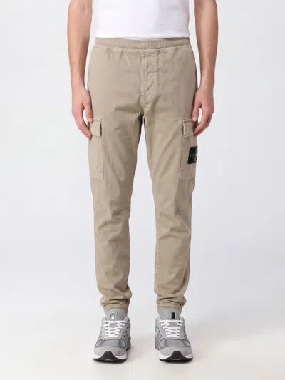 Stone Island Slim Fit Stretch Technical Fabric Cargo Trousers With Compass Logo In Neutral