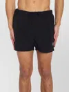 Stone Island Slim Fit Swim Trunks With Compass Patch In Black