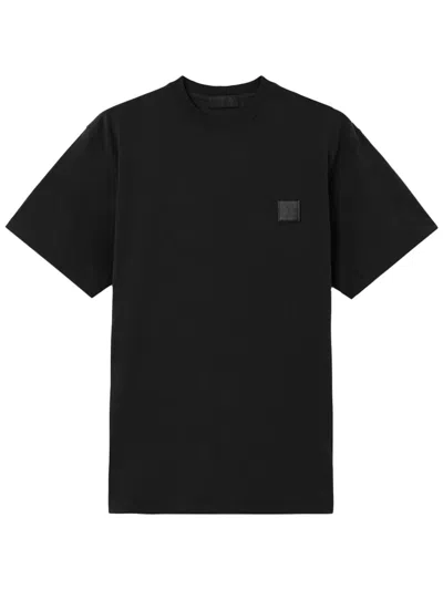 Stone Island Slim Fit T-shirt With Tonal Compass Patch In Black