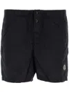 Stone Island Blue Shorts With Elastic Drawstring Waist And Logo Patch On The Front In Cotton Man