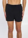 Stone Island Blue Shorts With Elastic Drawstring Waist And Logo Patch On The Front In Cotton Man In Black