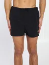 Stone Island Blue Shorts With Elastic Drawstring Waist And Logo Patch On The Front In Cotton Man In Black