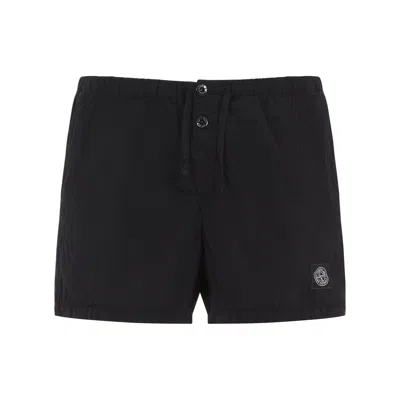 Stone Island Slim Swim Trunks In Black