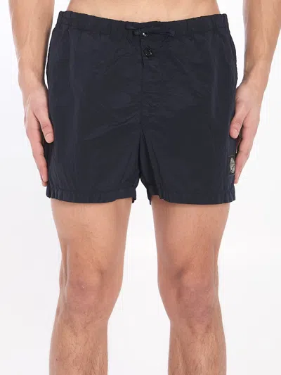 Stone Island Slim Swim Trunks In Blue
