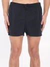 Stone Island Compass Patch Drawstring Swim Shorts In Blue