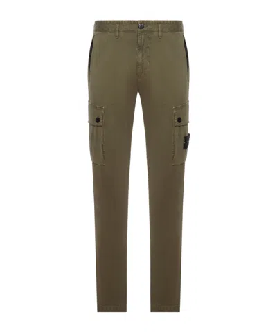 Stone Island Slim-fit Cargo Trousers With Zip Hand Pockets In Green
