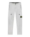 Stone Island Tapered Leg Cargo Trousers In Pearl Grey