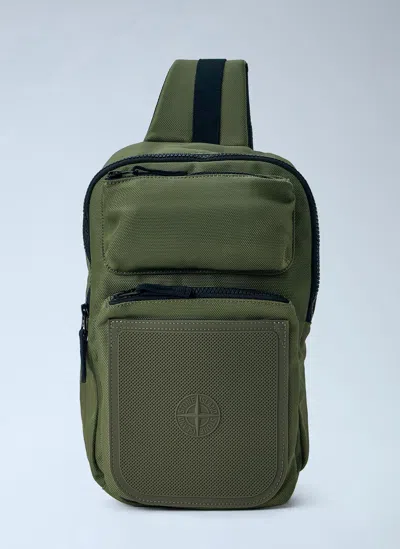 Stone Island Sling Backpack In Green