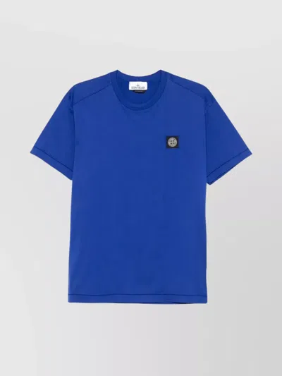 STONE ISLAND SLIT FIT COTTON JERSEY T-SHIRT PATCH LOGO