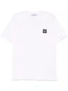 Stone Island Slit Fit Cotton Jersey T-shirt With Patch Logo In White