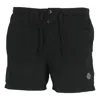 Stone Island Compass Patch Drawstring Swim Shorts In Black