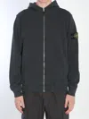 Stone Island Front Zip Closure Grey Zipper Hoodie
