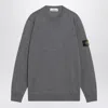 Stone Island Logo Patch Crewneck Jumper In Gray