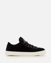 Stone Island Black Low Top Sneakers With Logo Patch On The Tongue In Suede Man In Black