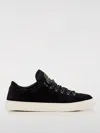 Stone Island Black Low Top Sneakers With Logo Patch On The Tongue In Suede Man In Black