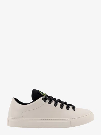 Stone Island Compass-patch Sneakers In White