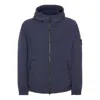 Stone Island Soft-shell Hooded Jacket 'navy' In Blue
